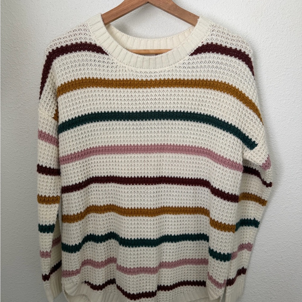 SO Women's Cream Striped Sweater